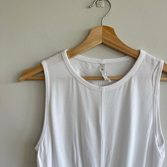 ALO Yoga Crew Neck Cover Crop Tank White M - Picture 4 of 7